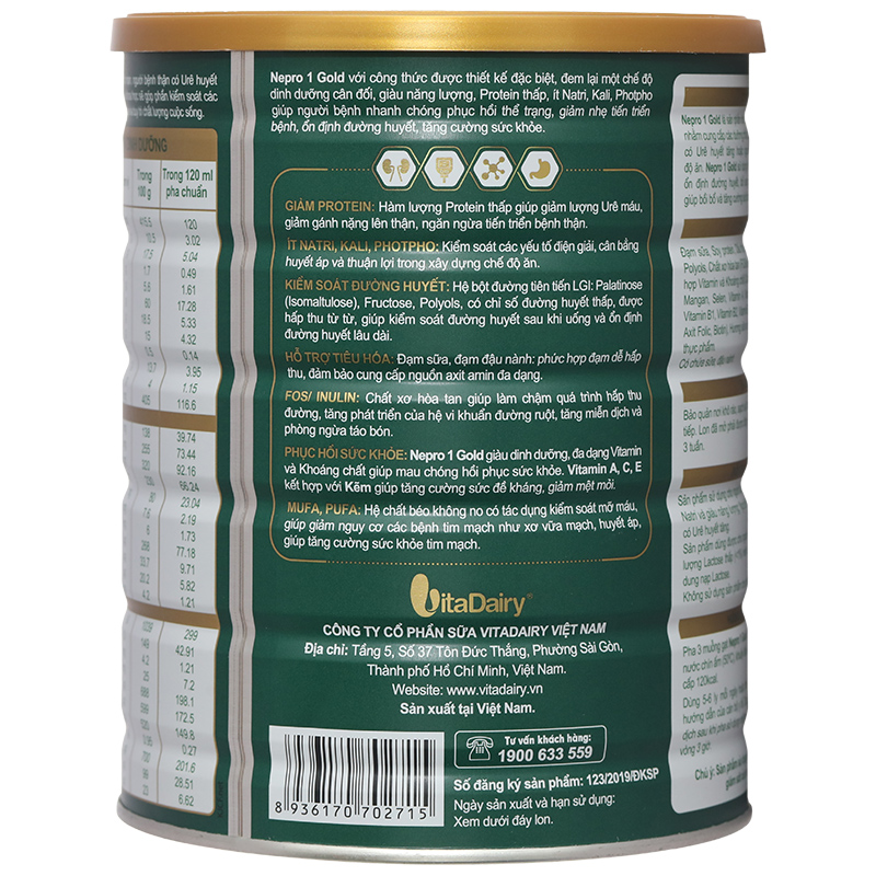 Sản phẩm dinh dưỡng chuyên biệt cho người bệnh thận lon 400g - 18